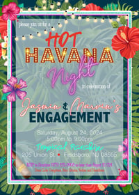 Image 1 of Hot Havana Night Engagement Party Invitation