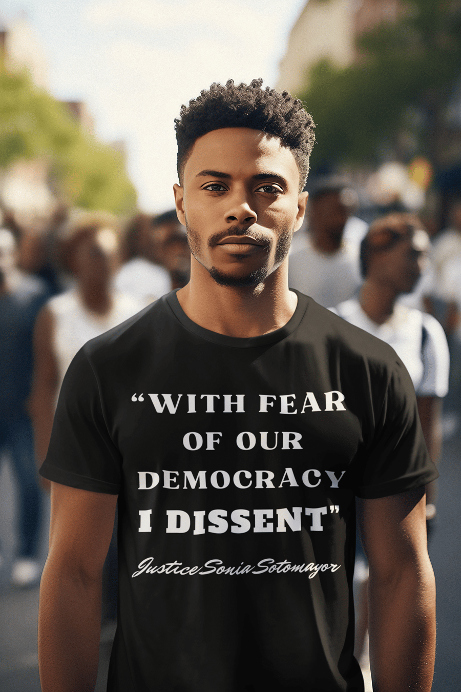 Image of WITH FEAR OF OUR DEMOCRACY QUOTE TEE