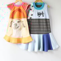 Image 4 of stars and shrooms blues 6/7 courtneycourtney twirly twirl tank sleeveless dress mushrooms