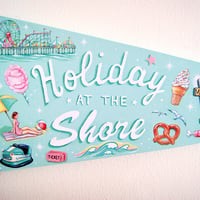 Image 4 of Holiday at the Shore pennant (wood plaque)