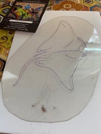 Image 1 of Sting Ray by Malone Acetate Stencil vintage Tattoo Flash by Rollo- manta ray