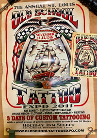 Image 1 of Tattoo History Lot: Tim Beck Old School Expo Poster  and card, 2011 Lyle Tuttle