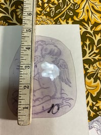 Image 2 of Angel Baby Girl Acetate Stencil by Malone. vintage Rollo Tattoo Flash design 5”