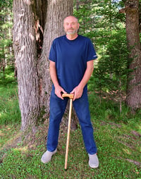 Image 2 of Wooden Cane Walking Stick, Exotic Wood Purple Heart and Oak, Solid Cane 37 inches Elegant Cane