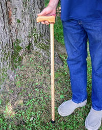 Image 4 of Wooden Cane Walking Stick, Exotic Wood Purple Heart and Oak, Solid Cane 37 inches Elegant Cane