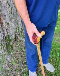 Image 6 of Wooden Cane Walking Stick, Exotic Wood Purple Heart and Oak, Solid Cane 37 inches Elegant Cane