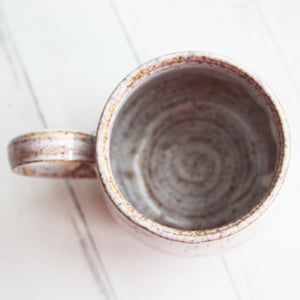 Image of Rustic Pottery Mug in a Honey and Cream Glaze, 17 oz. Handcrafted Coffee Cup, Made in USA