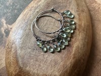 Image 7 of Aquamarine Sterling Silver Hoops / n496