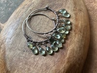 Image 8 of Aquamarine Sterling Silver Hoops / n496