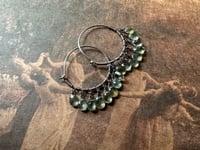 Image 15 of Aquamarine Sterling Silver Hoops / n496