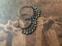 Image 11 of Aquamarine Sterling Silver Hoops / n496