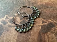 Image 19 of Aquamarine Sterling Silver Hoops / n496