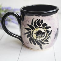 Image 3 of Sgraffito Wild Flower Mug, Hand Carved Botanical Design Specialty Art Mug, Made in USA