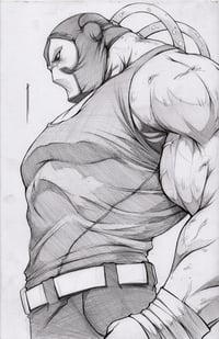 BANE ORIGINAL PENCIL ART SIGNED