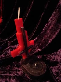 Image 1 of Small Upside Down Cross Candle