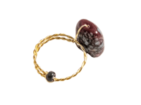 Image 4 of AQUA AND BROWN MULTICOLOR ADJUSTABLE WIRE WRAP RING (ITEM #2560)