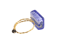Image 4 of LIGHT BLUE RECTANGULAR ADJUSTABLE WIRE WRAP RING (ITEM #2561)
