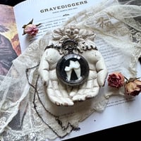 Image 3 of Coyote Tooth Antique Pocket Watch Necklace - Black Velvet