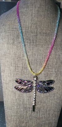 Crystal Ombre Dragonfly Necklace