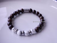 Image 1 of Bronzite Bracelet/Men Bracelet/Gemstone Bracelet/Stretch Bracelet