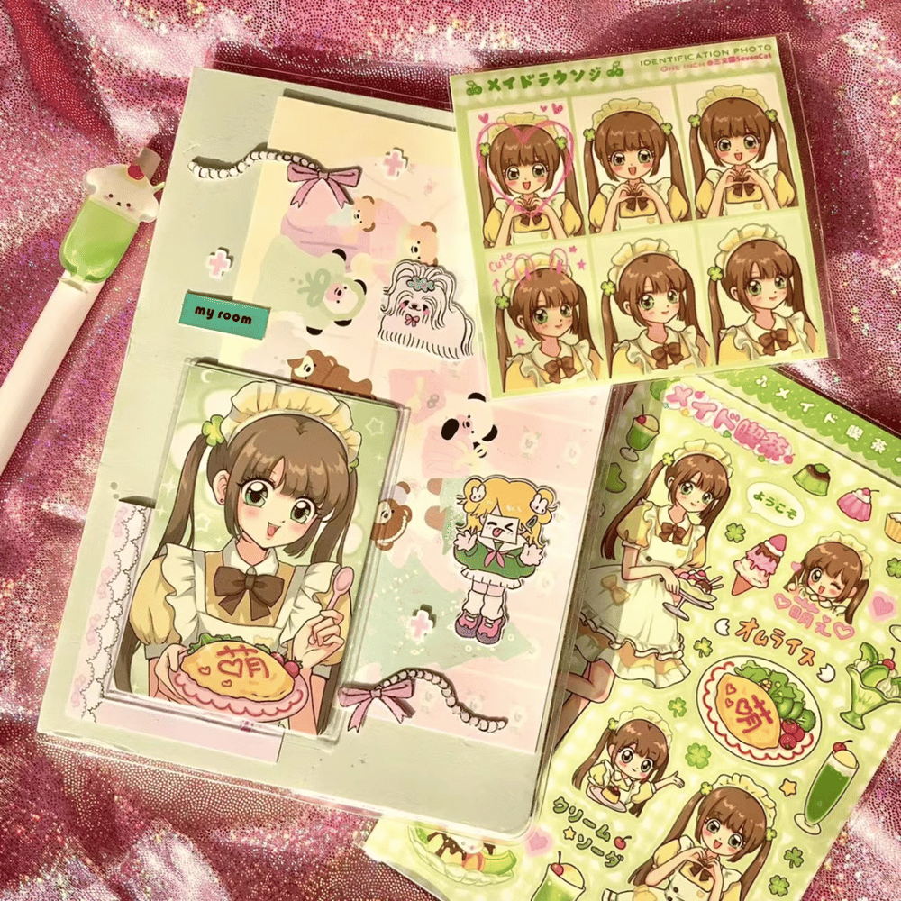 Image of Maid Cafe ID photo Stickers - SevenCat