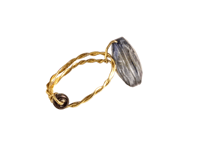 Image 4 of LIGHT BLUE OVAL ADJUSTABLE WIRE WRAP RING (ITEM #2555)
