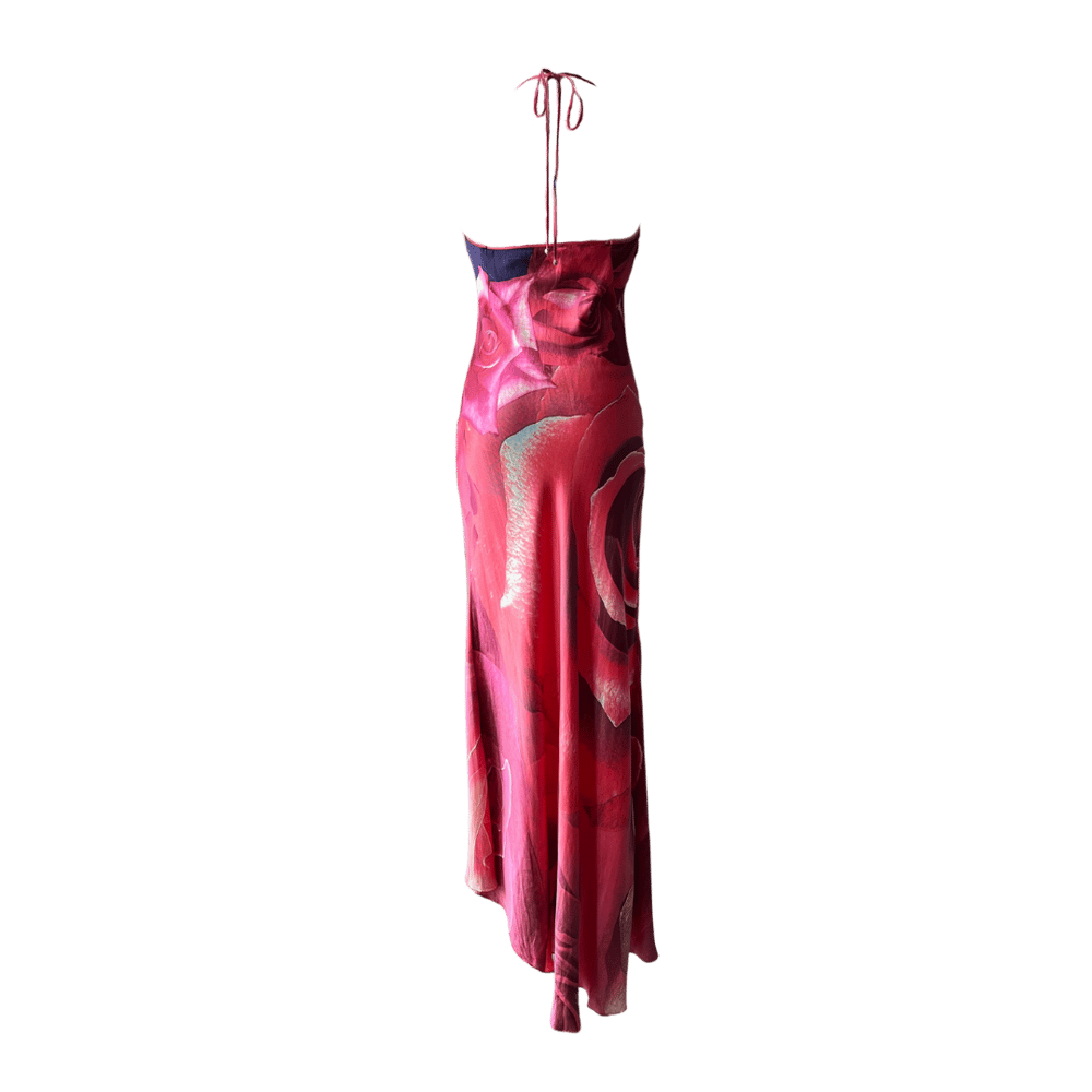Image of ROBERTO CAVALLI SILK ROSE DRESS