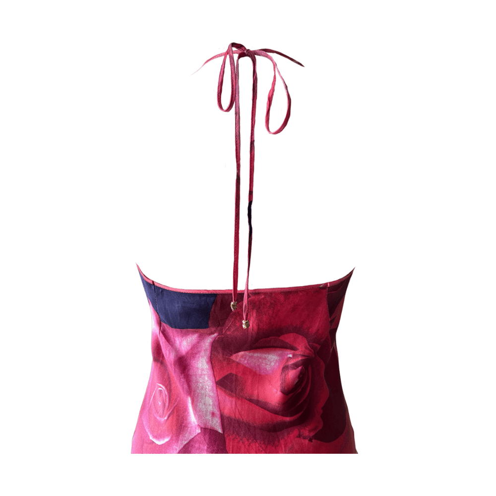Image of ROBERTO CAVALLI SILK ROSE DRESS