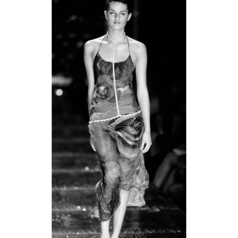 Image of ROBERTO CAVALLI SILK ROSE DRESS