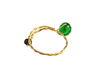 Image 4 of FOREST GREEN ROUND BEAD ADJUSTABLE WIRE WRAP RING (ITEM #2550)