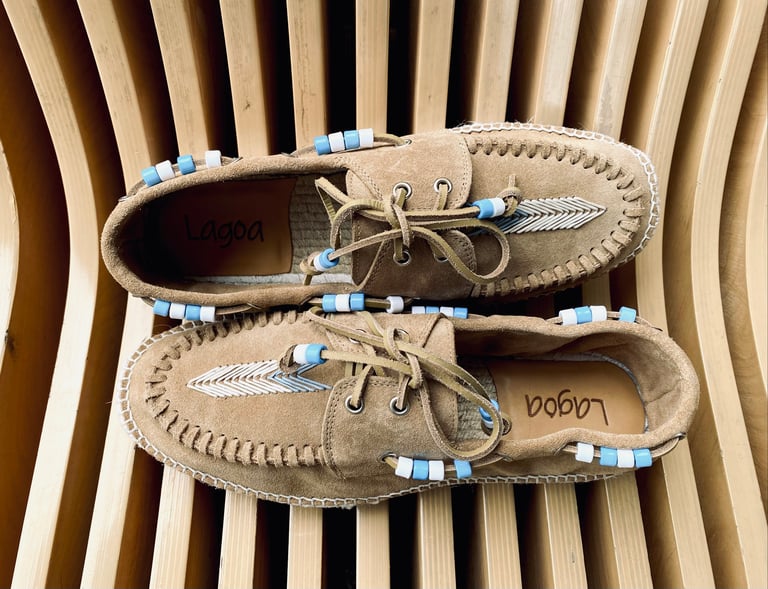 Lagoa cow suede Native American style jute deck shoes made in Italy Image 4