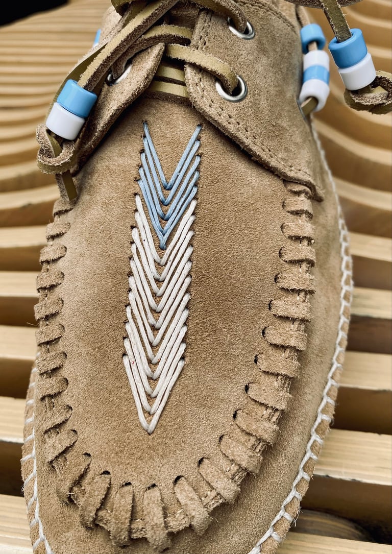 Lagoa cow suede Native American style jute deck shoes made in Italy Image 5