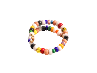 Image 2 of RAINBOW MULTICOLOR BEADED WIRE WRAP RING (ITEM #2547)