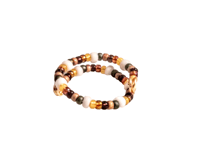 Image 2 of YELLOW, AUBURN, WHITE, AND OLIVE MULTICOLOR BEADED WIRE WRAP RING (ITEM #2546)