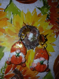 Gnome  pumpkin earrings 