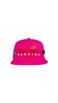 Image 1 of PINK “KARMA BANKING” SNAPBACK