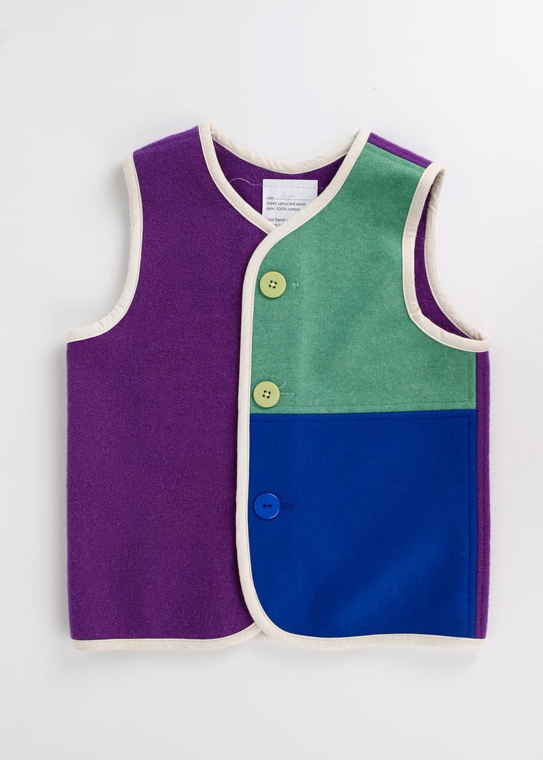 Image of Colour Block Vest Fundraiser - Purple + Blue + Green