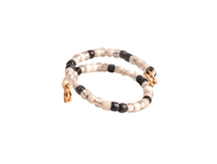 Image 2 of BLACK AND WHITE BEADED WIRE WRAP RING (ITEM #2540)