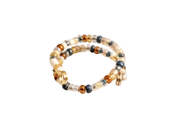 Image 2 of PINK, BLUE, AUBURN, AND WHITE MULTICOLOR BEADED WIRE WRAP RING (ITEM #2536)