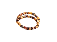 Image 2 of YELLOW, AUBURN, BURGUNDY, AND OLIVE GREEN MULTICOLOR BEADED WIRE WRAP RING (ITEM #2539)