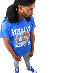 Image 2 of Explosive Thoughts Graphic T-Shirt (Blue)