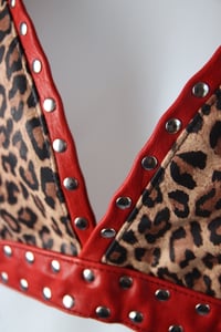 Image 12 of  Genuine red leather leopard top