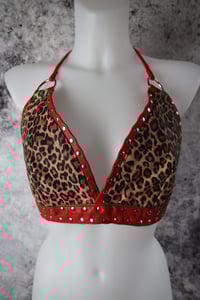 Image 8 of  Genuine red leather leopard top