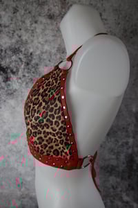 Image 10 of  Genuine red leather leopard top