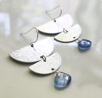 Image 2 of Kyanite + Moon Phase Earrings