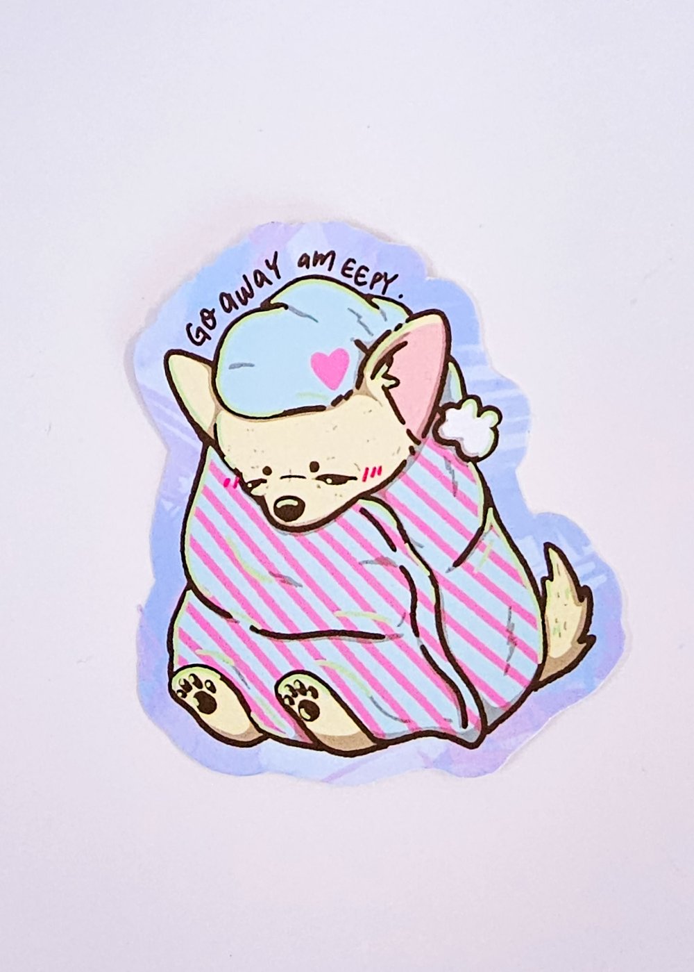 Image of Go Away Am Eepy Chihuahua Sticker (Matte Finish)