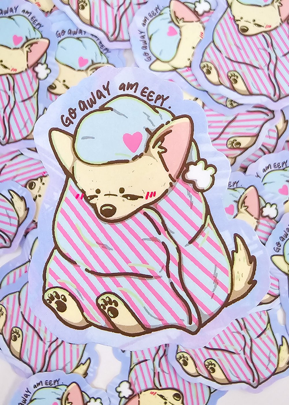 Image of Go Away Am Eepy Chihuahua Sticker (Matte Finish)