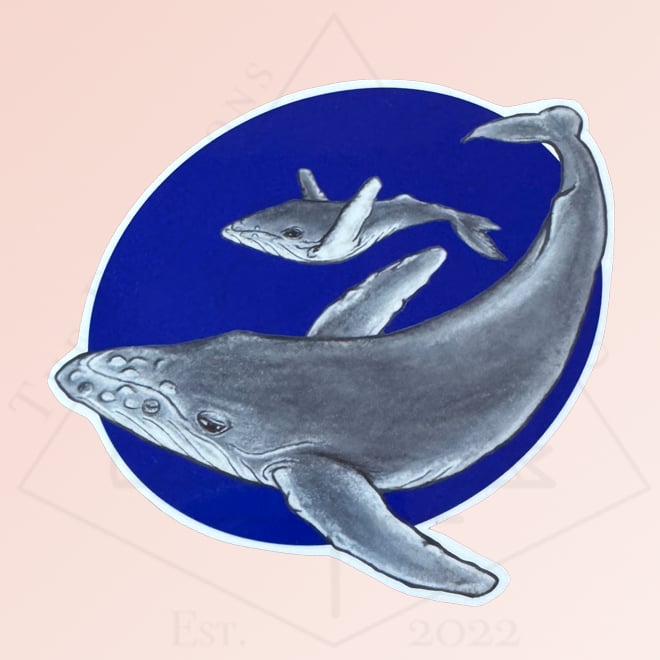 Image of Mama & Baby Whale - Sticker