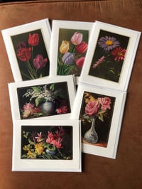 Image 1 of 6 Handmade Blank Greeting Cards Antique Floral Postcards