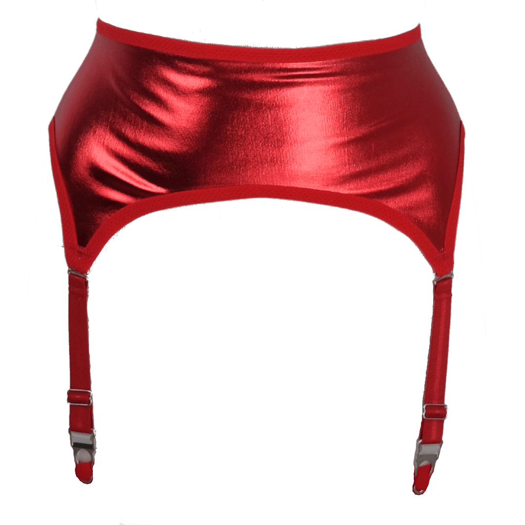 Red Metallic Garter Belt